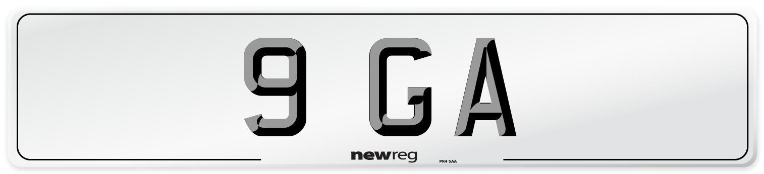 9 GA Number Plate from New Reg